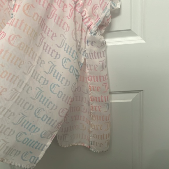 NWOT Juicy Couture Logo Pastel Pink Sheer Flowy Silky Kimono Beach Coverup - Picture 7 of 11